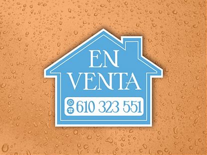  Cartel impreso sobre vinilo adhesivo y editable EN VENTA - carteles para inmobiliarias y particulares 07619