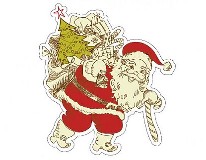  Sticker Navideño de Vinilo Troquelado Papá Noel - Santa Claus 2  0927