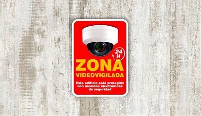  Cartel adhesivo cámaras vigilancia - Cartel videovigilancia pequeño - Pegatinas disuasivas para alarma y cámaras de seguridad del hogar  08360