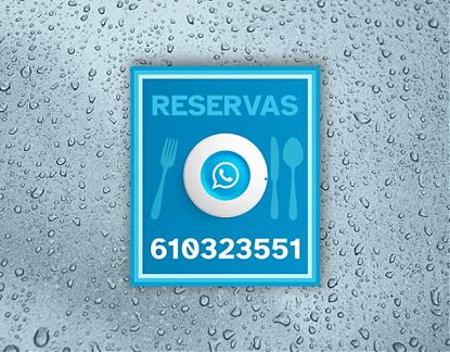  Cartel personalizado adhesivo impreso sobre vinilo RESERVAS RESTAURANTES 07744