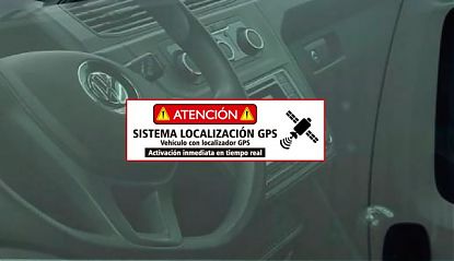  Pegatinas disuasorias localizador GPS vehiculos - 2 unidades PEGATINA ANTIRROBO COCHES - adhesivos localizacion por satélite GPS 08187