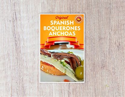  Boquerones y anchoas - Vinilo adhesivo para bares de tapas y chiringuitos de costa - decoración bares turísticos - spanish food decoraciones 07771