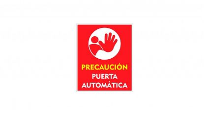 ¡Alerta Roja para Puertas Automáticas! Vinilo Adhesivo de Alto Impacto Visual 09443