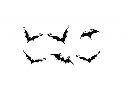 VINILO HALLOWEEN - Colección de 6 vinilos con murciélagos para la fiesta de HALLOWEEN 06577