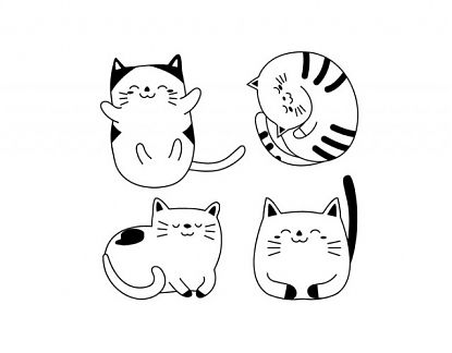  Colección de cuatro vinilos decorativos con gatos - decoración de interiores con vinilos decorativos 07434