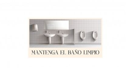 Vinilo Mantenga el Baño Limpio para Baños Públicos y Comerciales - Adhesivo para Azulejo o Pared Lisa - Medidas Personalizadas - 09383