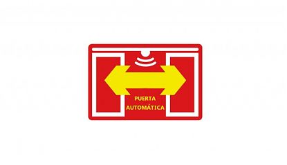 Vinilo Adhesivo Informativo para Puertas Automáticas: Comunicación Clara y Funcionalidad Garantizada 09334