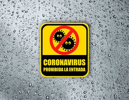  Pegatina prohibida la entrada al coronavirus 06949
