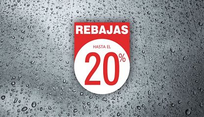  Cartel impreso personalizado sobre vinilo adhesivo pra campañas de REBAJAS en escaparates 07966