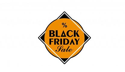 Vinilo Black Friday Sale - Adhesivo Promocional con Marco Diamante para Escaparates y Cristales 010052