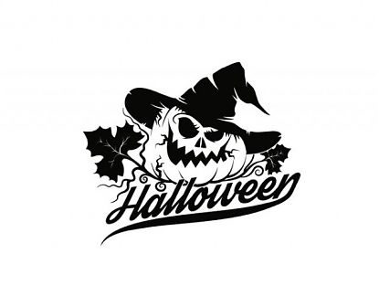  Vinilo decorativo valabaza de Halloween con sombrero 06061