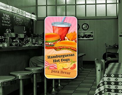 Comprar vinilo adhesivo bares, burguers y frankfurts Hamburguesas y Hot Dogs para llevar  pegatinas para decorar bares 06911