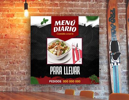  MENÚ DIARIO - COMIDA CASERA - PARA LLEVAR - Vinilo adhesivo para bares y restaurantes 07028