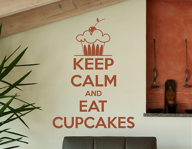  Vinilos Frases y Textos "keep calm and eat cupcakes"
