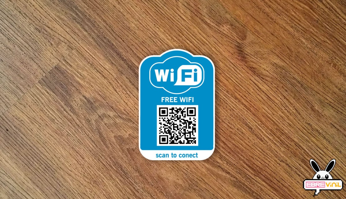 vinilo adhesivo con QR ofrece conectividad WiFi gratuita y personalización