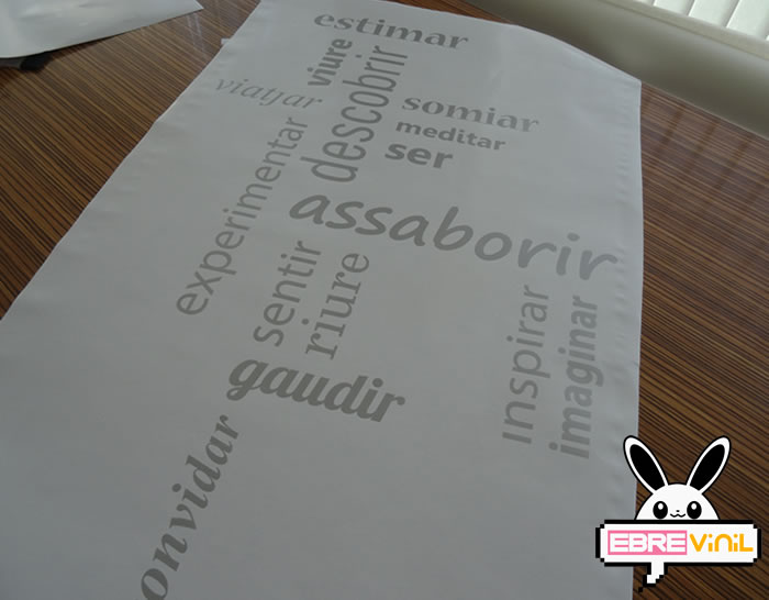 adhesivos decorativos de vinilo con textos, frases y citas en catalán, català
