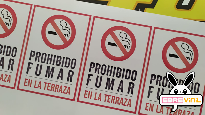 cartel prohibido fumar en la terraza