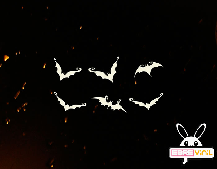 Colección de 6 vinilos con murciélagos para la fiesta de HALLOWEEN