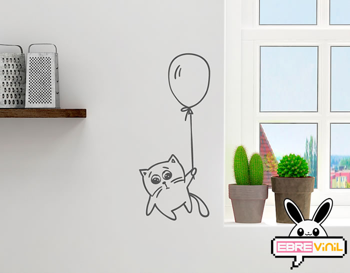 decoración de paredes con vinilos gatos