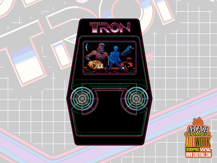 pegatinas maquina arcade TRON,  vinilos arcade TRON, artes arcade TRON