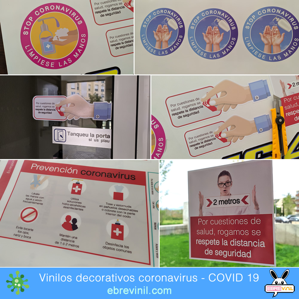 vinilos decorativos coronavirus, venta adhesivos coronavirus, covid 19