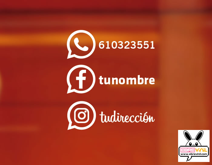 vinilo decorativo WhatsApp Facebook instagram