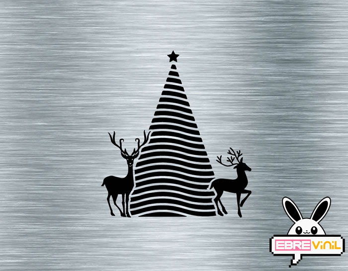vinilo decorativo árbol navidad ciervos