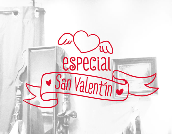 Reclamos especiales para tiendas y comercios en escaparates para el día de San Valentín 04204