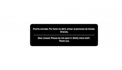  Vinilo Adhesivo Puerta Cerrada Bilingüe – Español/Inglés | Señal de No Abrir para Comercios y Oficinas 09776