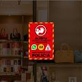  Vinilo adhesivo rectangular rojo para disuadir robos y delincuencia en comercios y barrios 09793