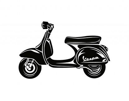  Vinilo decorativo con la silueta de una VESPA para una auténtica decoración vintage 06484