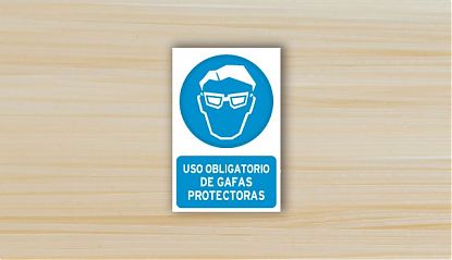  Uso obligatorio gafas protectoras - Señales de obligación - Señalización - Riesgos Laborales, gafas protectoras 08121