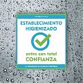  Vinilo adhesivo ESTABLECIMIENTO HIGIENIZADO, ENTRE CON TOTAL CONFIANZA - coronavirus 07103
