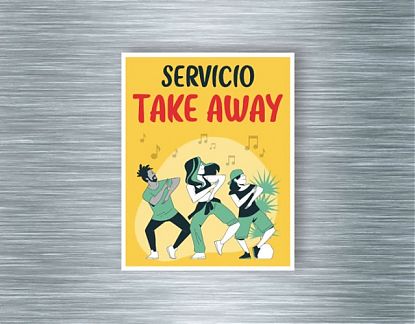  Impresión de vinilos - Cartel de vinilo adhesivo - SERVICIO TAKE AWAY  07391