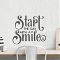  Vinilo decorativo texto en inglés Start the day with a smile 05863