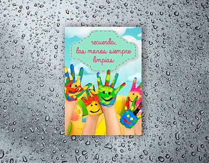  Vinilo adhesivo para colegios, guarderías y centros escolares LAS MANOS SIEMPRE LIMPIAS - Carteles higiene para colegios 07302