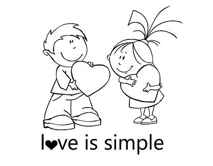  Vinilos decorativos con diseños románticos Love is simple 03346