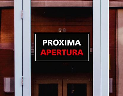  Rótulo impreso sobre vinilo adhesivo PROXIMA APERTURA - Vinilos de rebajas para escaparates - Vinilos para Escaparates Publicitarios 05794