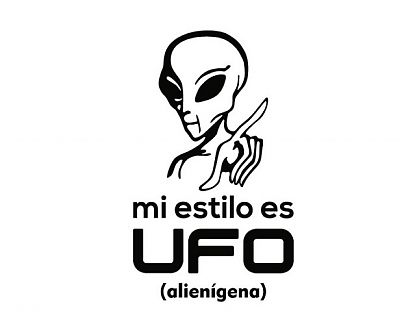  Vinilo decorativo con textos Mi estilo es UFO (alienígena) 04117