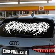 Vinilo Adhesivo de Corte Lettering Estilo Black Metal para Luneta Trasera de Vehículo 09987