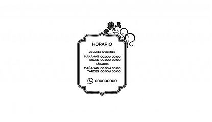 Vinilo decorativo con horario y WhatsApp para puertas de tiendas personalizado 09397