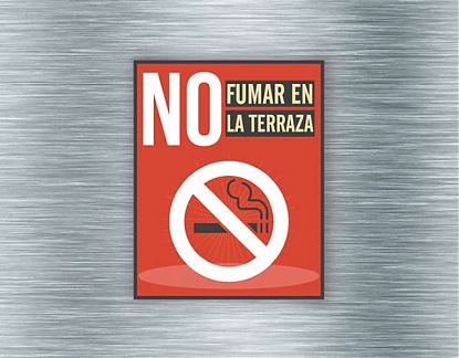  Vinilo adhesivo para bares, restaurantes y negocios de hostelería - NO FUMAR EN LA TERRAZA 07368