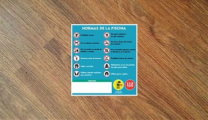  Vinilo Adhesivo de Normas para Piscinas: Seguridad y Comprensión Visual 08939