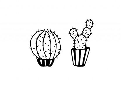  Dos vinilos decorativos macetas con cactus 05474