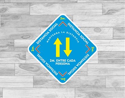  Vinilo adhesivo antideslizante especial para suelos CORONAVIRUS - DISTANCIA DE SEGURIDAD  07115