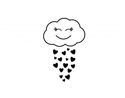  Vinilo decorativo de pared Lluvia de corazones - Decoraciones con amor  06279