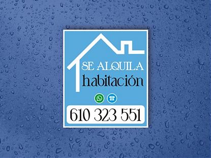  Cartel editable impreso sobre vinilo adhesivo SE ALQUILA HABITACIÓN 06717