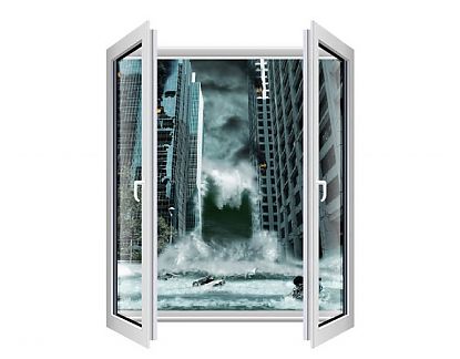  Vinilo trampantojo con ventana El día del Apocalipsis 04480