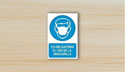  Vinilos adhesivos de alta adherencia USO OBLIGATORIO DE MASCARILLA - Adhesivo/cartel uso mascarilla obligatoria 08139