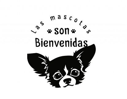  Vinilo adhesivo personalizado Las mascotas son bienvenidas 05808